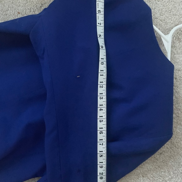 Vintage royal blue with golden metal button tweed crew neck jacket size L - Picture 11 of 11